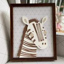 Quadro Bichos Selfie Zebra Coração de Mãe