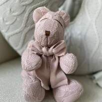 Urso Tricot P Trança Trend Rosa