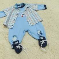 Camisa Macacão Heitor 3627 Azul Beth Bebê