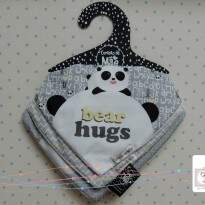 Kit com 3 Babadores Panda 01.03 Coração de Mãe 