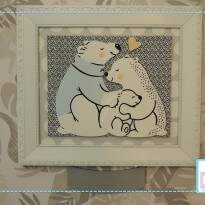 Quadro Porta Maternidade Ursos PB com Nome 57.020 Coração de Mãe
