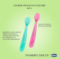 Colher Silicone 6m+ com 2 unidades Chicco 