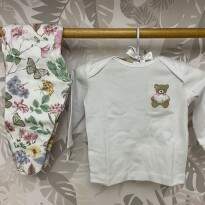 Pijama com Sacolinha Infantil Inverno Floral 18.067 Coquelicot  - 3 Peças