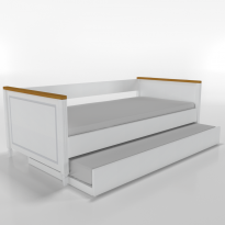 Cama Sofá Tudor Branca com cama auxiliar Timber