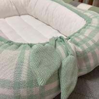 Ninho Tricot Xadrez com Malha Jacquard Verde