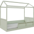 Cama link plus com casinha - palha - verde old