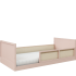 Cama link plus com grade e meia grade - palha natural - rosa old