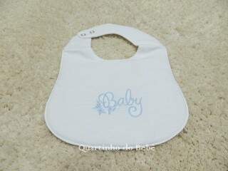 Babeiro Baby B1010 Piquet Branco/Azul 102589