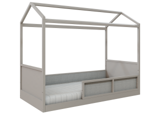 Cama link plus com casinha - palha - cinza