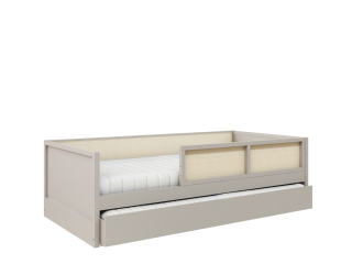 Cama link plus com auxiliar - palha natural - cinza