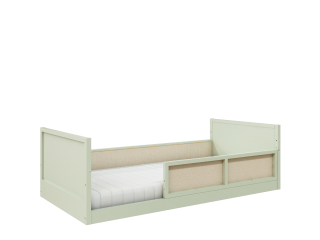 Cama link plus com grade e meia grade - palha natural - verde old