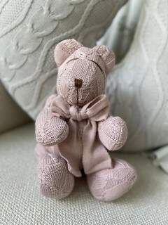 Urso Tricot P Trança Trend Rosa