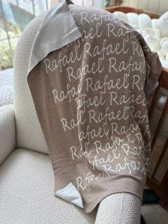 Manta em Tricot com Nome Rafael