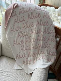 Manta em Tricot com Nome Alice