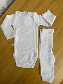 Kit Body e Calça Basic 3595 Branco Prematuro Be Little