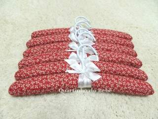 Conjunto 6 Cabides Vermelho Floral 100624