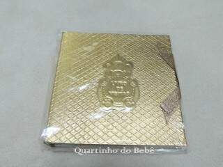 Livro de Visitas Luxo Urso Matelasse Dourado 102099