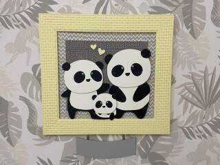 Quadro Porta Maternidade Panda c Nome 35020