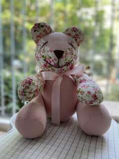 Urso Floral com Veludo